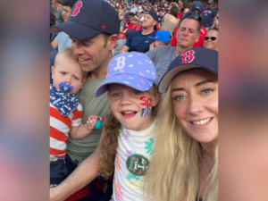 happy family at red sox game