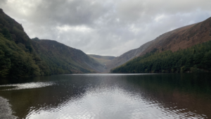 mountains in front of a lake