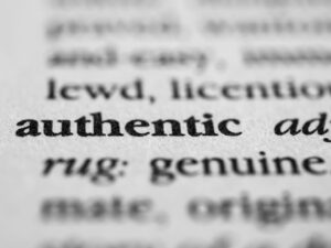 dictionary page opened to the word "authentic"