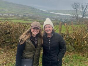 two women standing in the Irish countryside