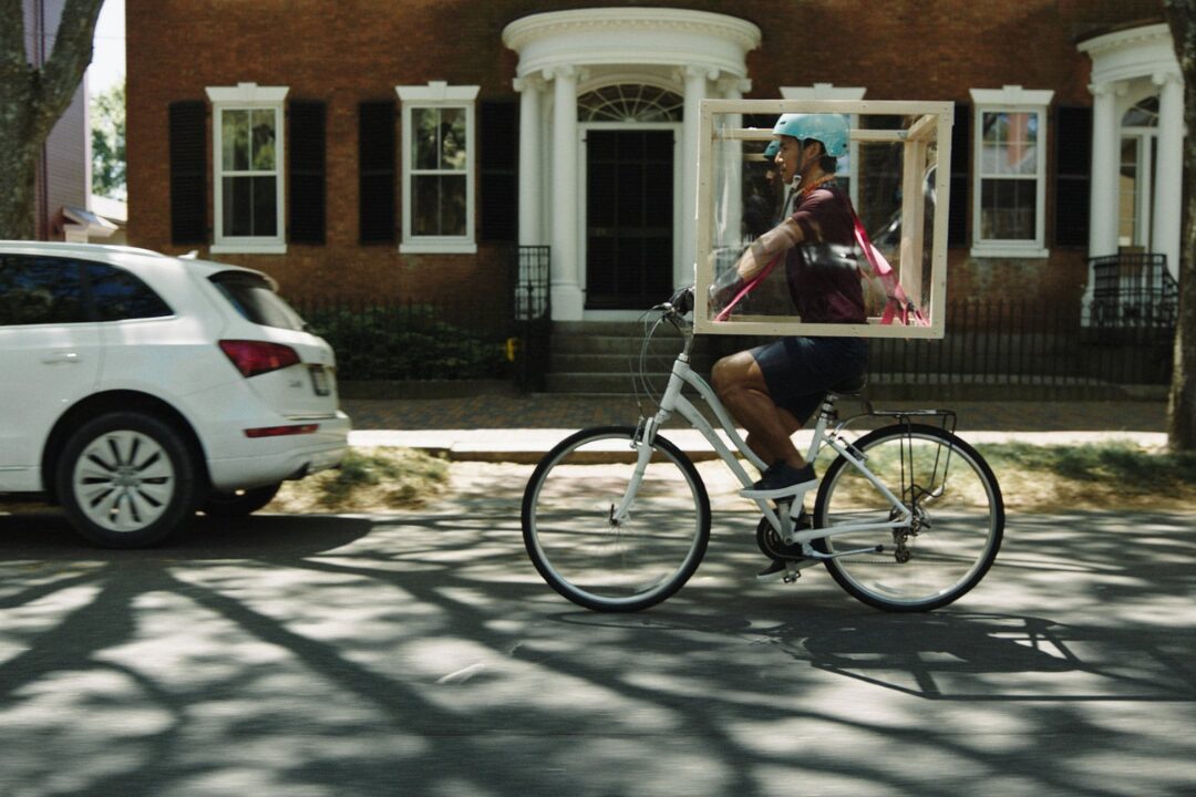Man on bike in street