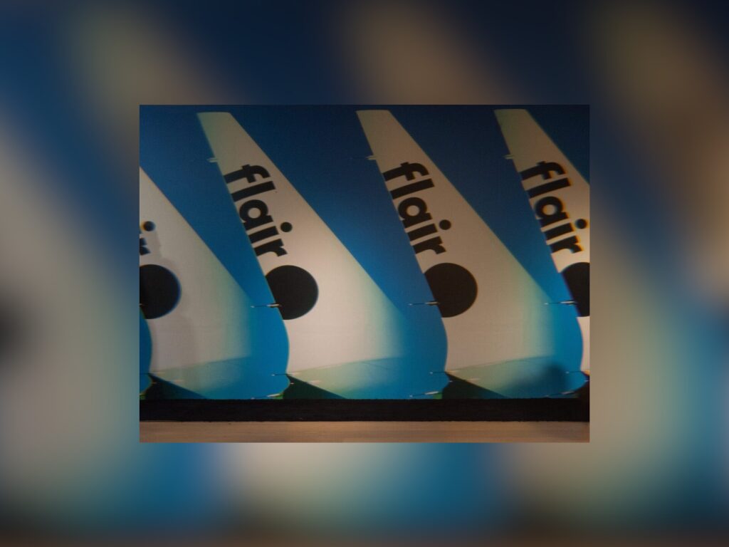blue airplane wings