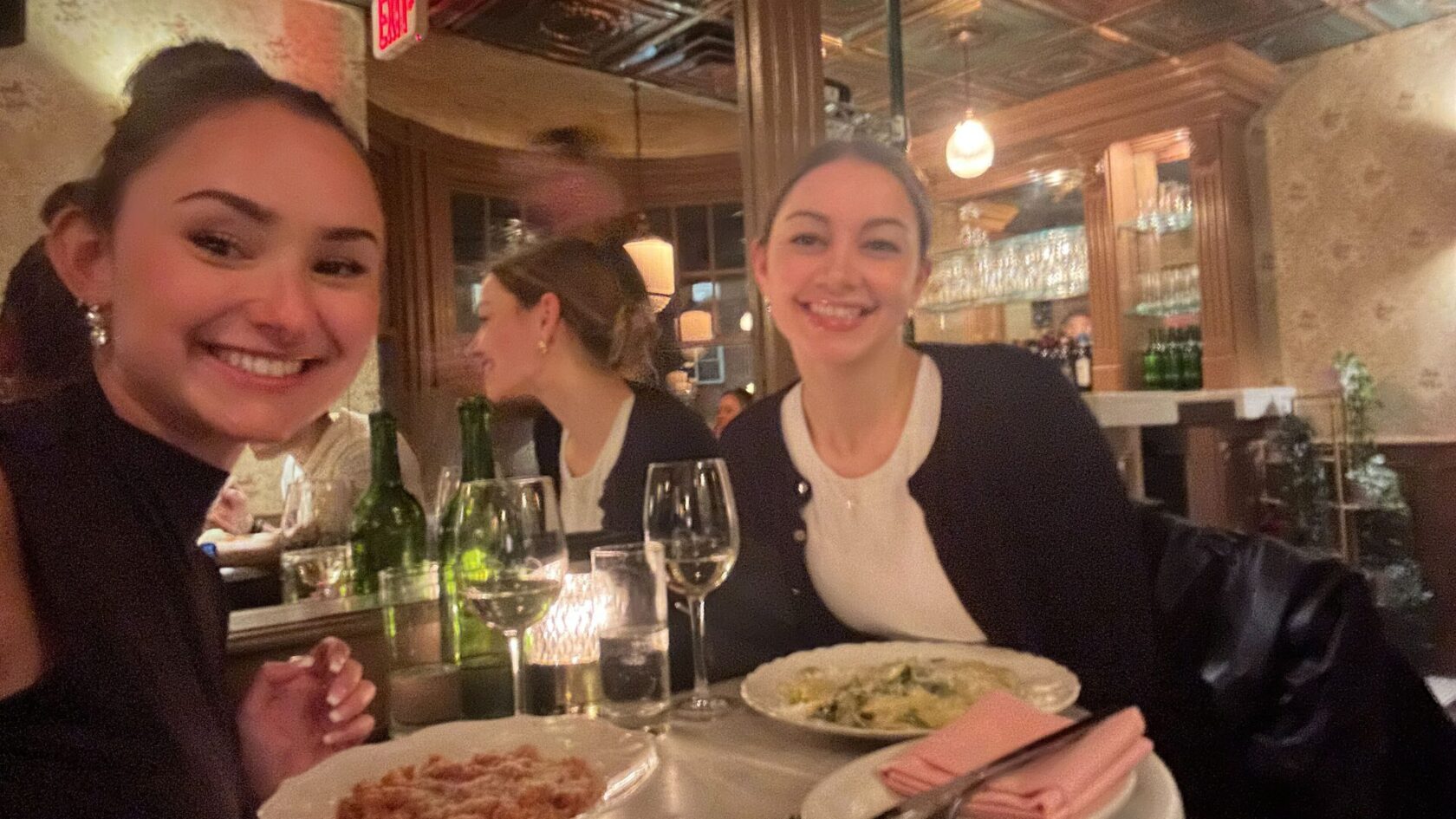two women at a restaurant  