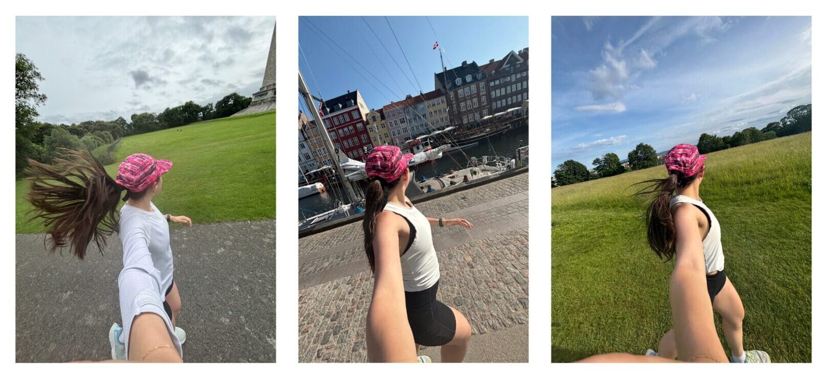 woman running through Europe