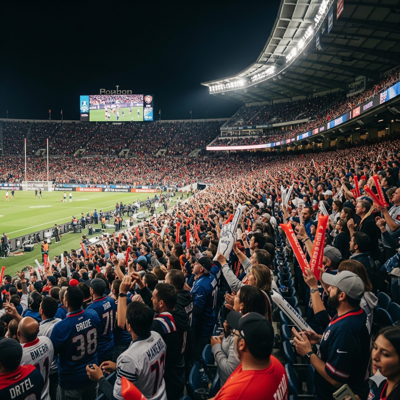 sports fans at a football game