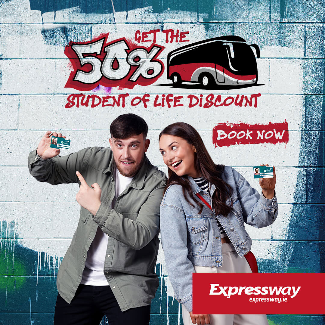 man and woman holding their bus tickets