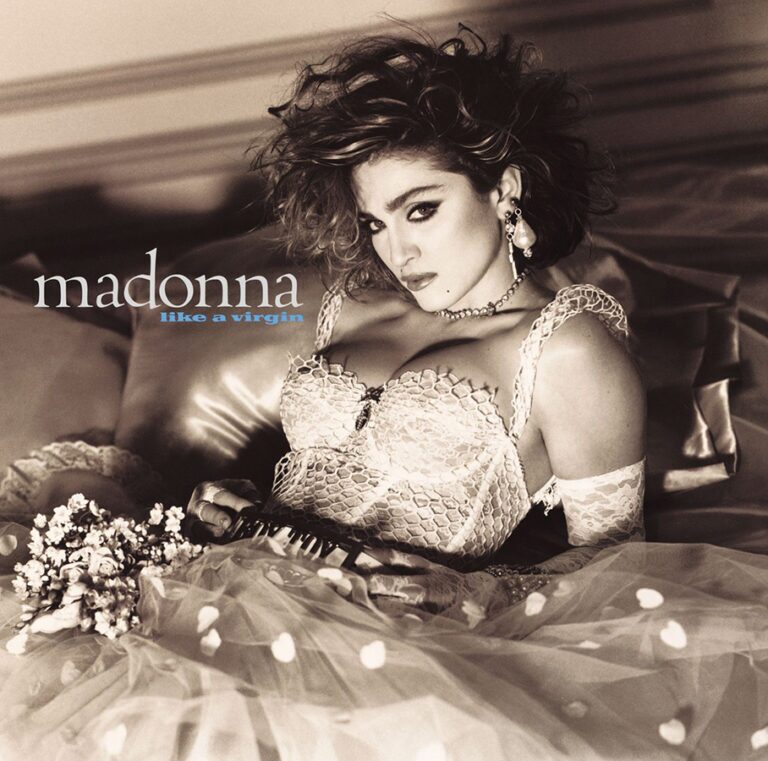 black and white photo of madonna 