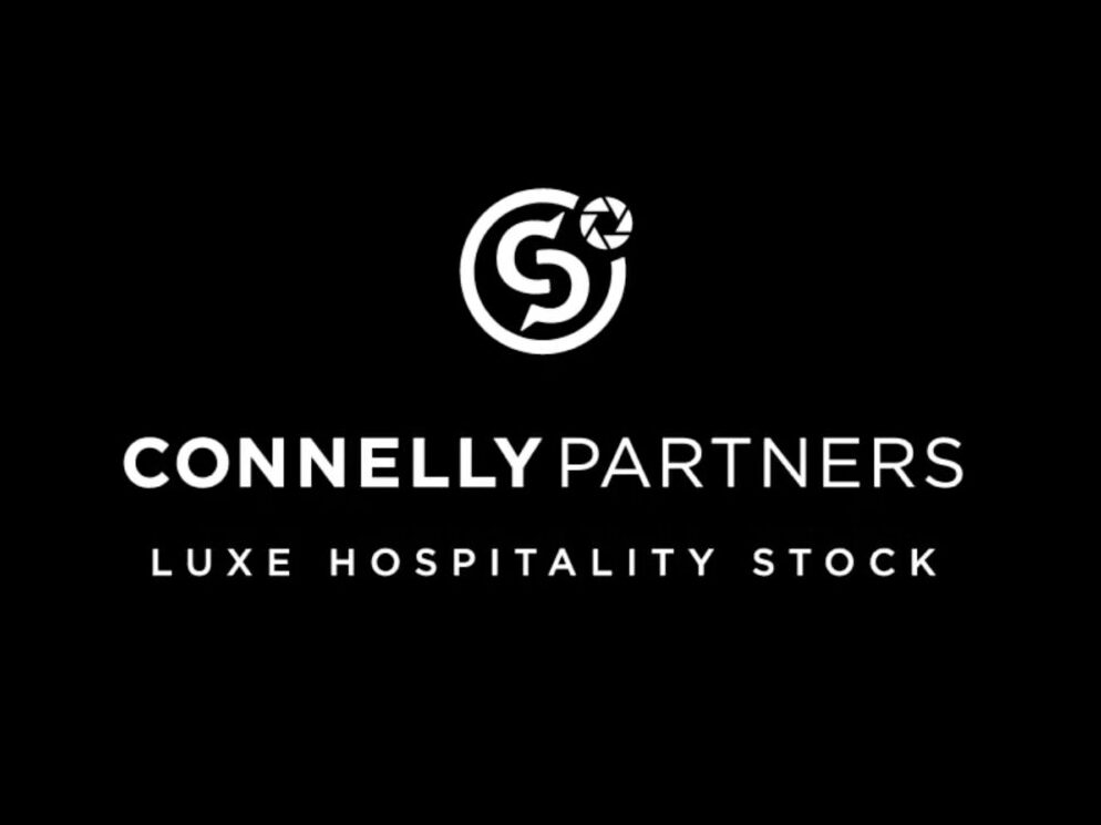 logo on a black background