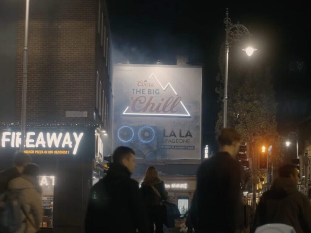 billboard on busy street